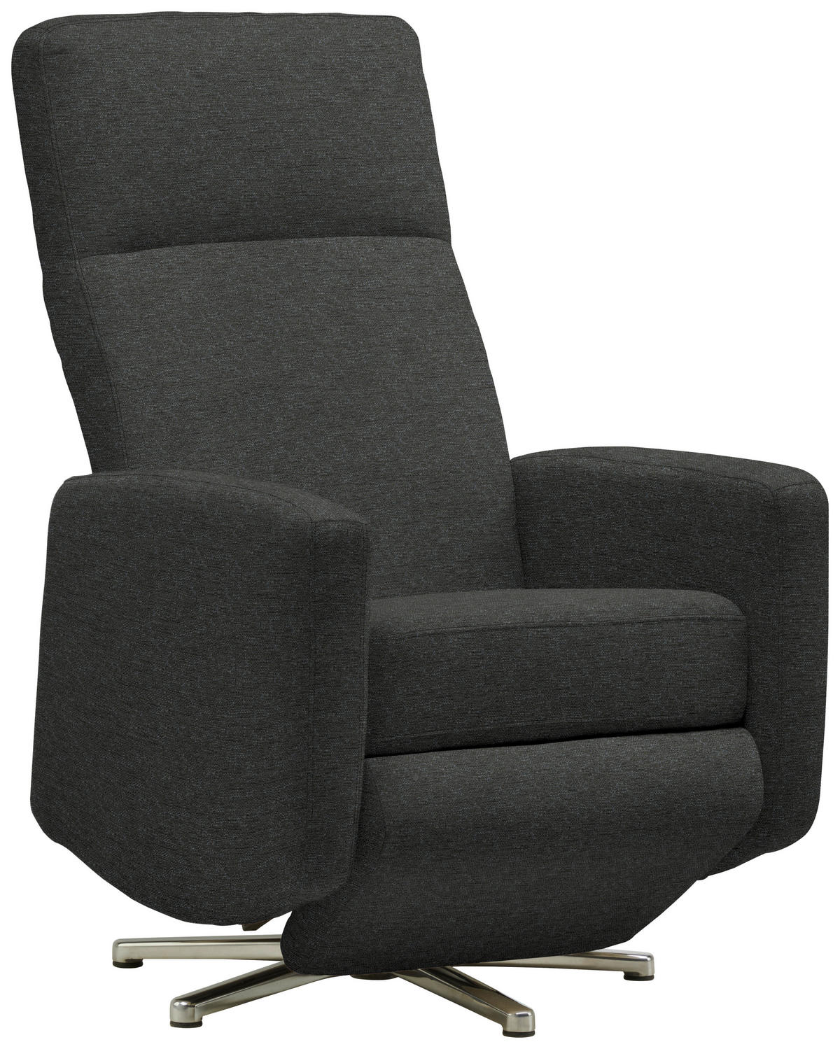 RELAXSESSEL Textil Schwarzbraun  - Schwarzbraun/Alufarben, Design, Textil/Metall (72/109/78cm) - Sedda