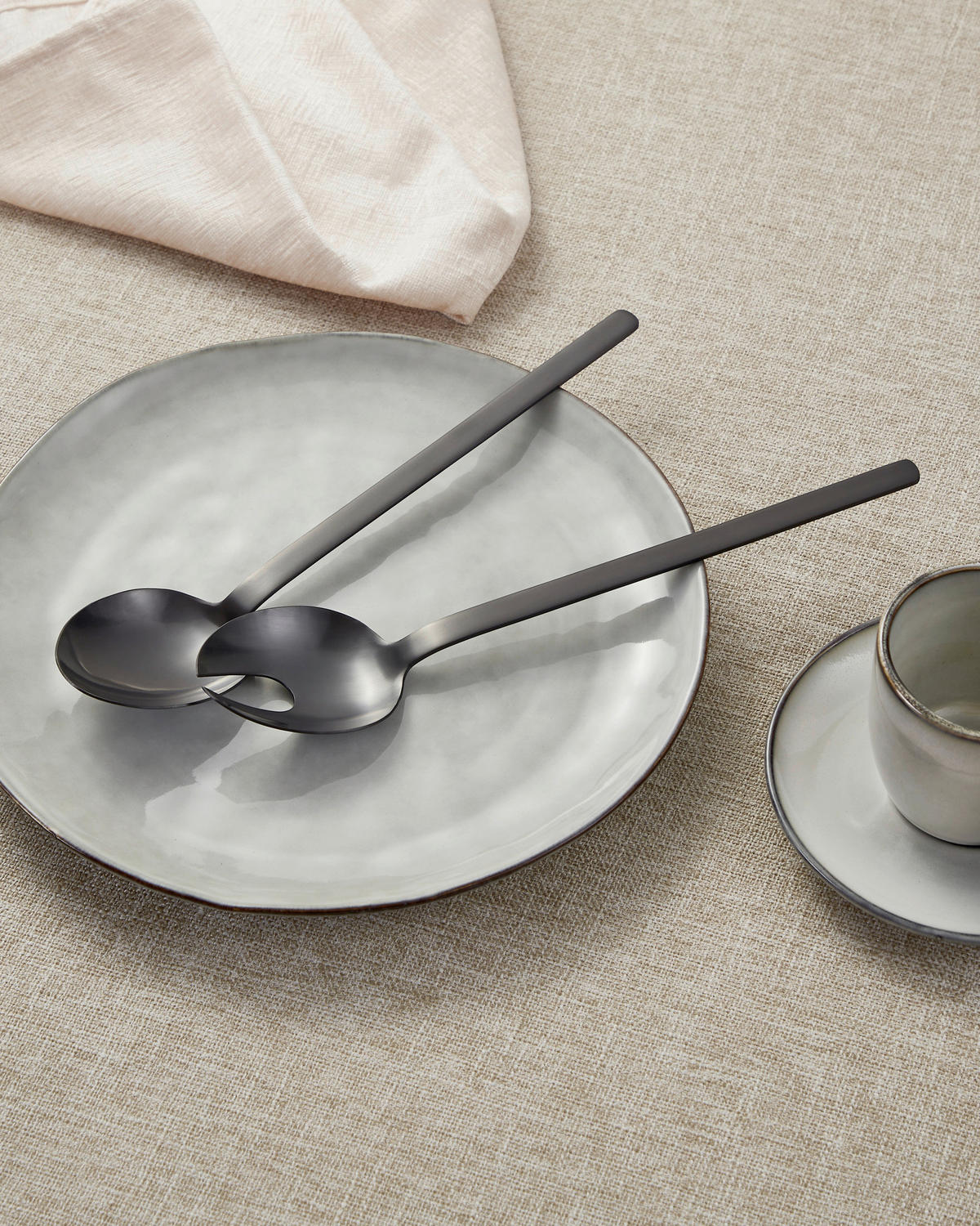 BESTECKSET 2-teilig Edelstahl  für  - Schwarz, Basics, Metall (29cm) - Eglo