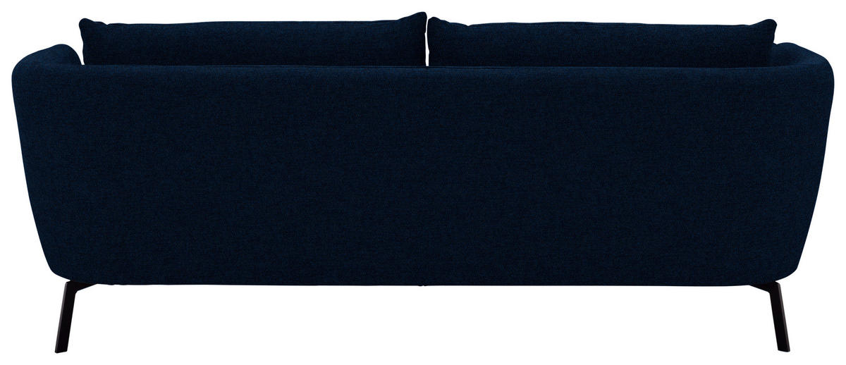 3-SITZER-SOFA  in Flachgewebe Dunkelblau  - Schwarz/Dunkelblau, Design, Textil/Metall (210/71/91cm) - Schöner Wohnen