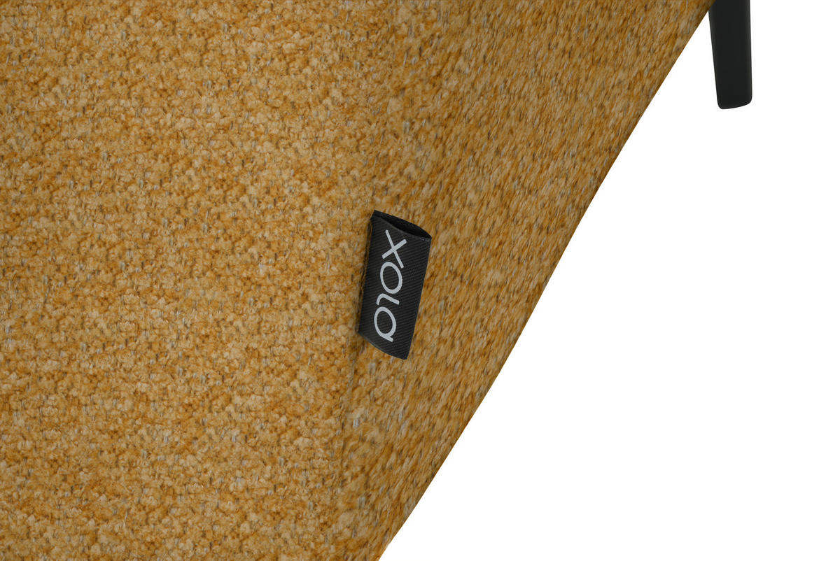 ECKSOFA in Chenille Currygelb  205/280 cm  - Currygelb/Schwarz, Design, Textil/Metall (205/280cm) - Xora