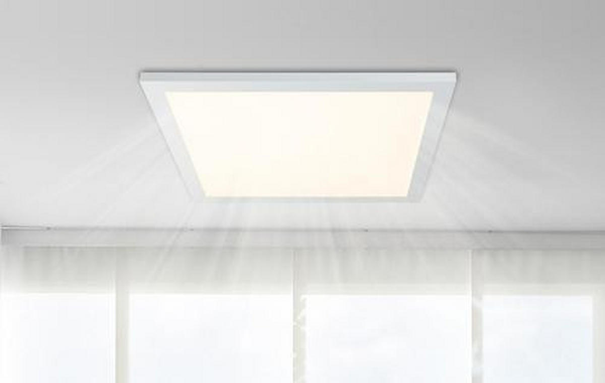 LED-DECKENLEUCHTE 45/45/5,5 cm    - Opal/Weiß, Basics, Kunststoff/Metall (45/45/5,5cm) - Novel