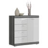 BYRÅ 80/85/37 cm  - mörkgrå/kromfärg, Design, trämaterial/plast (80/85/37cm) - MID.YOU
