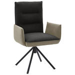 ARMLEHNSTUHL  in Flachgewebe  - Greige/Anthrazit, Design, Textil/Metall (59/93/59cm) - Dieter Knoll