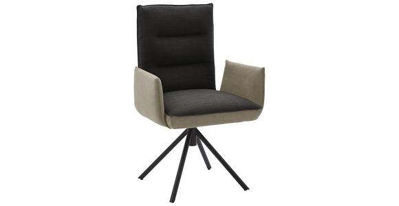 ARMLEHNSTUHL  in Flachgewebe  - Greige/Anthrazit, Design, Textil/Metall (59/93/59cm) - Dieter Knoll