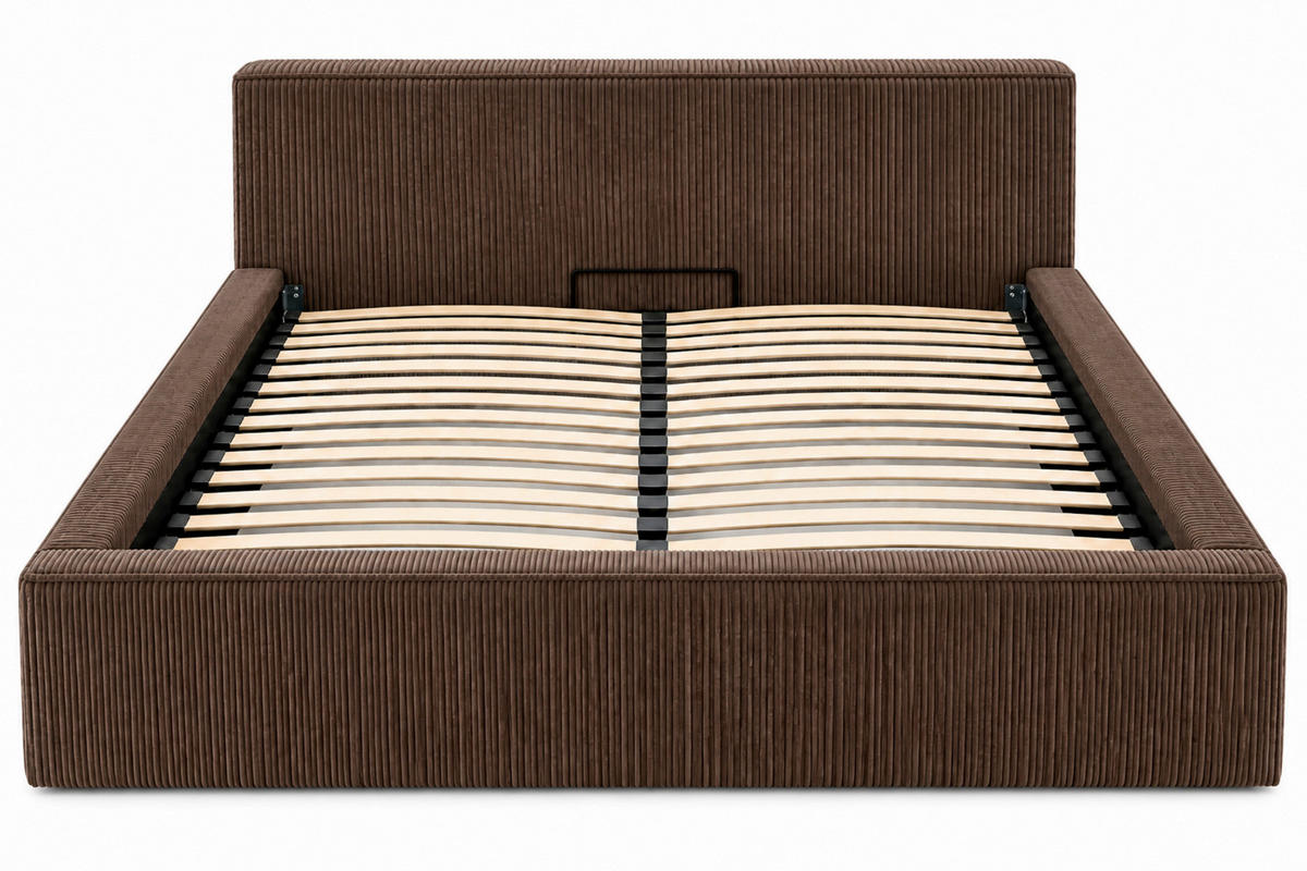 POLSTERBETT Lattenrost, Bettkasten Braun 200/200 cm  - Schwarz/Braun, MODERN, Holz/Kunststoff (200/200cm) - MID.YOU
