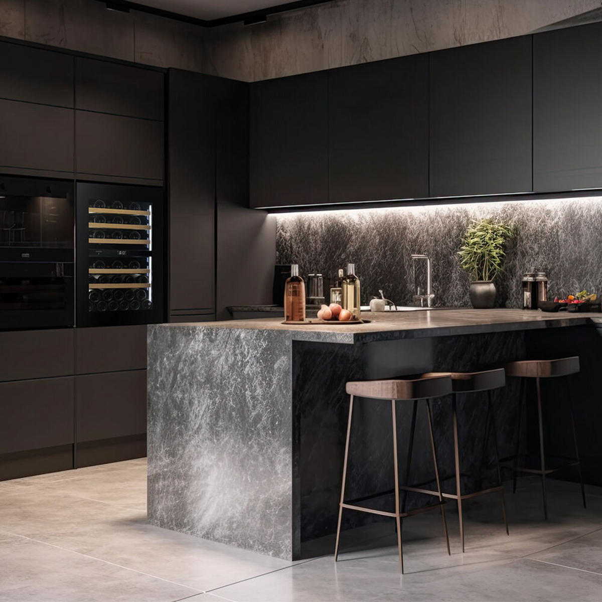 WEINKÜHLSCHRANK DVN-44.120DB.TO  - Schwarz, Basics, Glas/Holz (59/88,2/57,1cm)