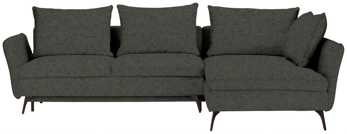 ECKSOFA Webstoff Dunkelgrün  - Dunkelgrün/Schwarz, Design, Textil/Metall (282/182cm) - Carryhome