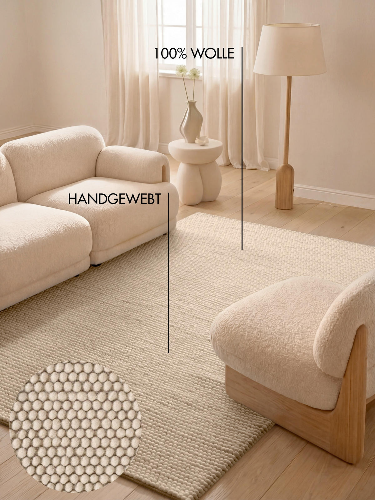 WOLLTEPPICH 120/170 cm Richmond Beige rechteckig  - Beige, KONVENTIONELL, Textil (120/170cm) - Ted Baker