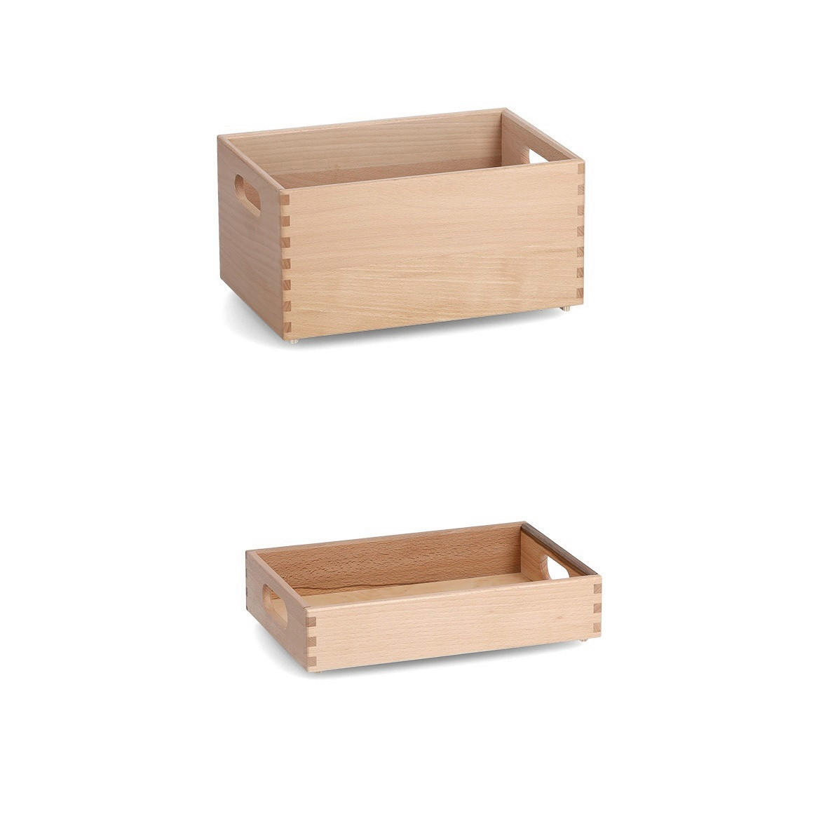 AUFBEWAHRUNGSBOXEN-SET - Naturfarben, Basics, Holz (40/26,5/28cm) - Zeller Present