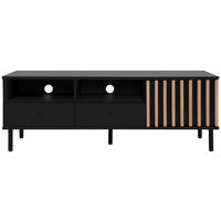 LOWBOARD  in 138/49/40 cm  - Schwarz/Eiche Artisan, Design, Holzwerkstoff/Metall (138/49/40cm) - Livetastic