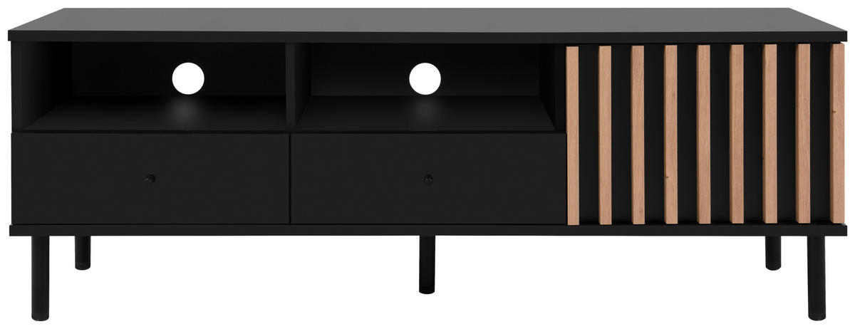 LOWBOARD  in 138/49/40 cm  - Schwarz/Eiche Artisan, Design, Holzwerkstoff/Metall (138/49/40cm) - Livetastic