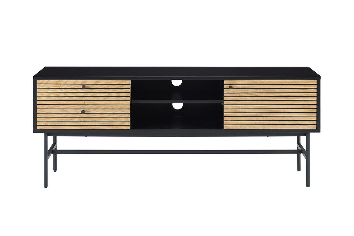 LOWBOARD  in 150/60/40 cm  - Eichefarben/Schwarz, Design, Holz/Holzwerkstoff (150/60/40cm) - Livetastic