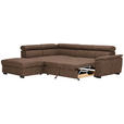 ECKSOFA Braun Lederlook  - Schwarz/Braun, Design, Kunststoff/Textil (230/263cm) - Hom`in