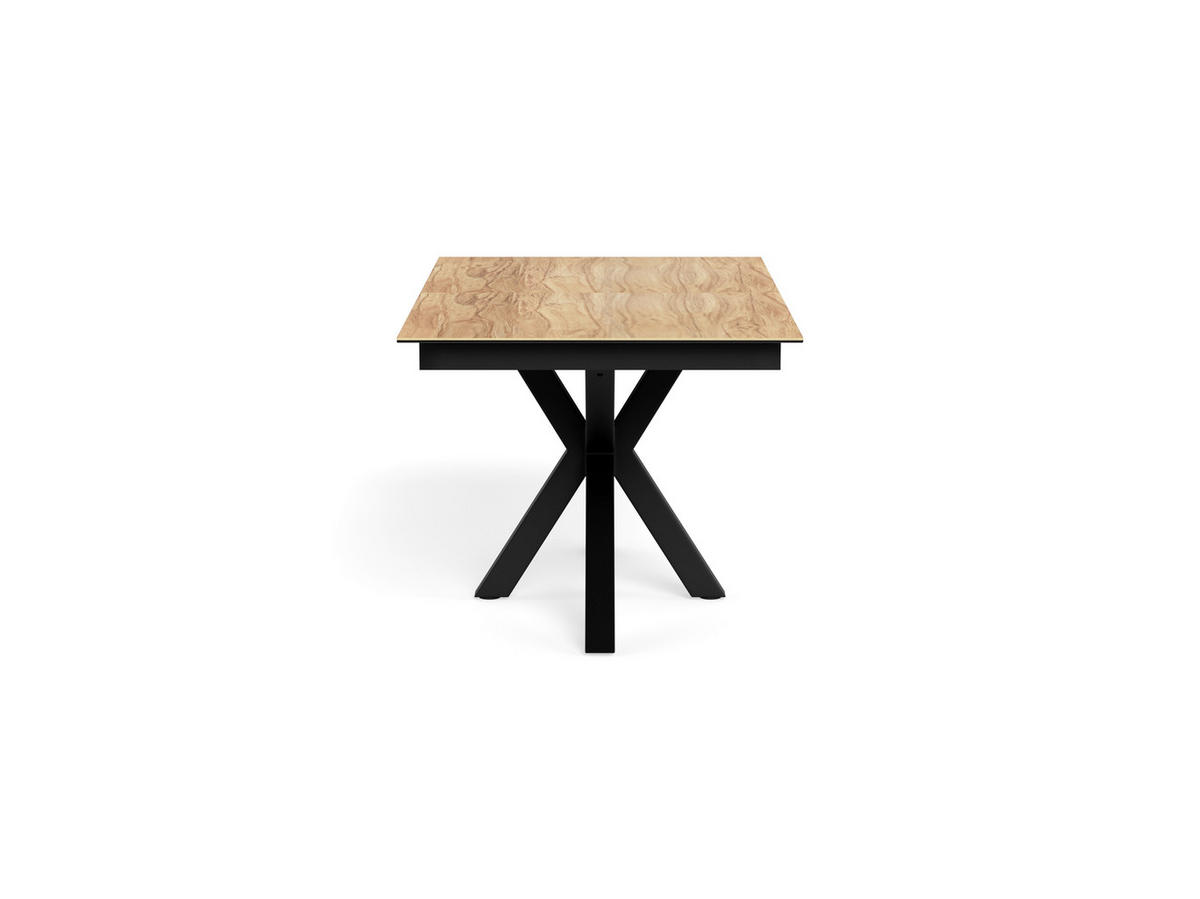 ESSTISCH in Metall, Glas, Keramik 168-210/90/76 cm  - Eichefarben/Schwarz, MODERN, Glas/Keramik (168-210/90/76cm) - MID.YOU