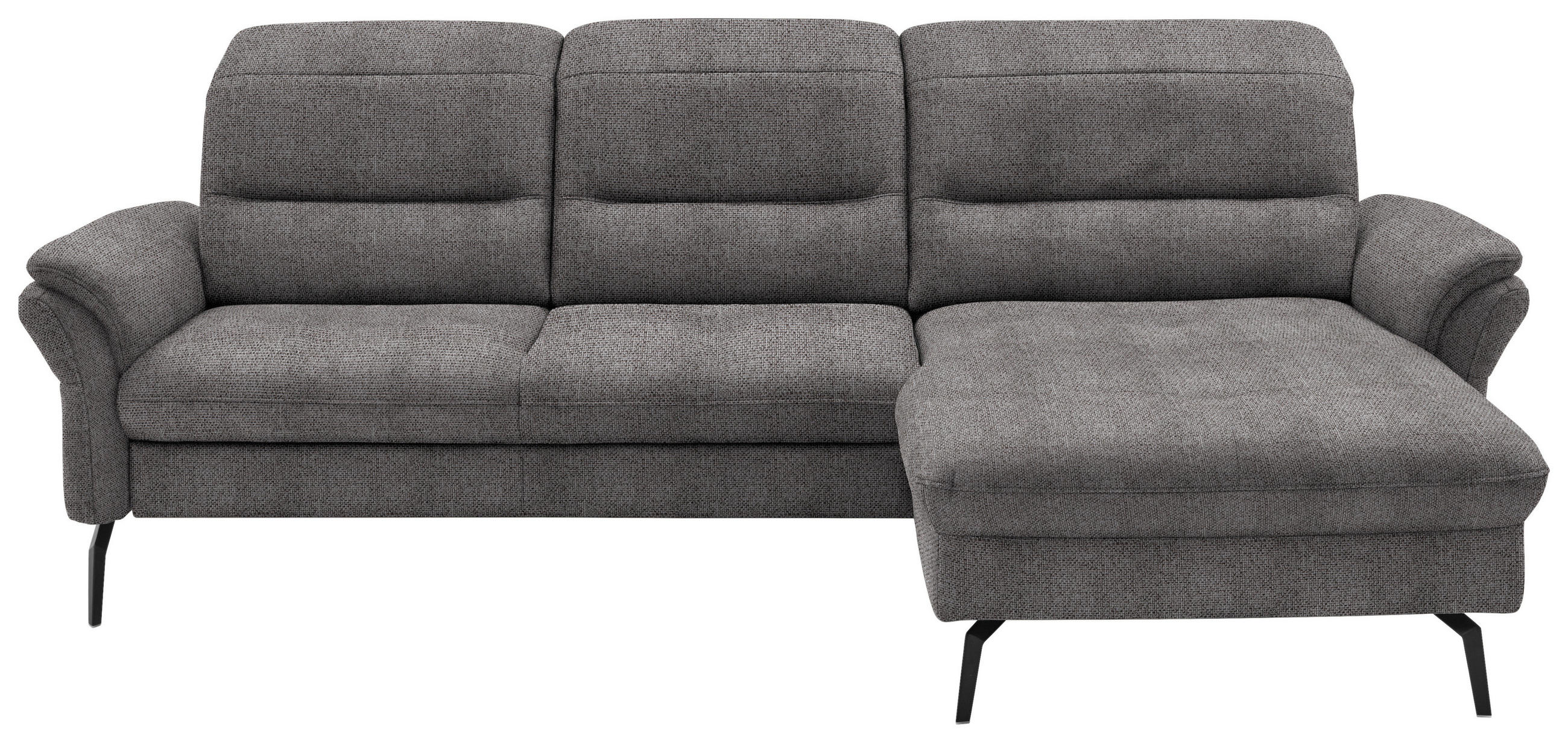 ECKSOFA in Flachgewebe Dunkelbraun  260/181 cm  - Dunkelbraun/Schwarz, KONVENTIONELL, Textil/Metall (260/181cm) - Beldomo Speed