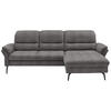 ECKSOFA in Flachgewebe Dunkelbraun  - Dunkelbraun/Schwarz, Konventionell, Textil/Metall (260/181cm) - Beldomo Speed