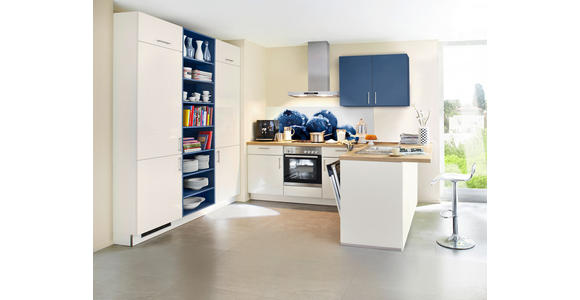 EINBAUKÜCHE - Blau/Weiß, Design, Holzwerkstoff - Dieter Knoll