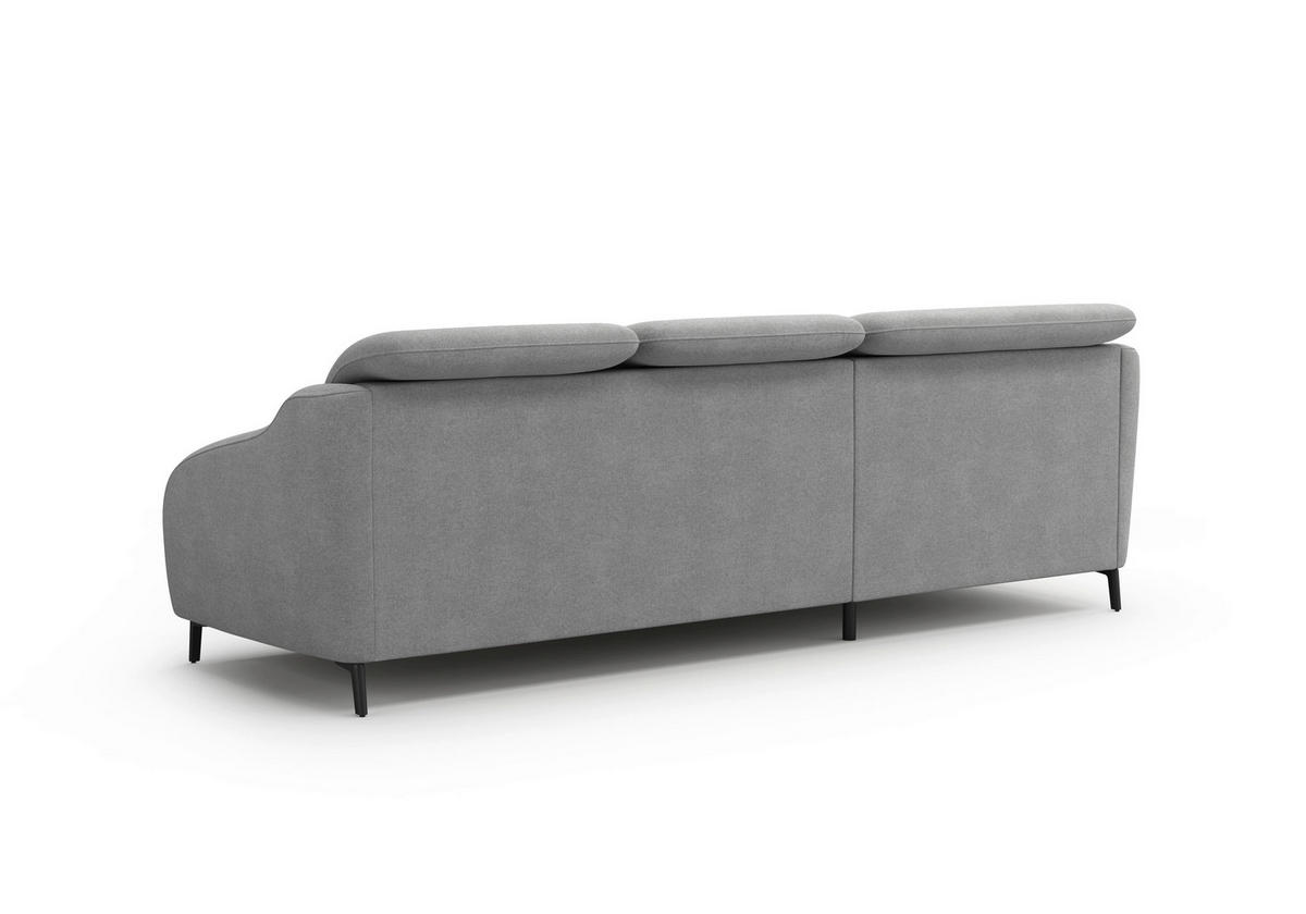 ECKSOFA BLUES V Grau Mikrofaser  - Schwarz/Grau, MODERN, Textil/Metall (191/271cm) - Sit & More