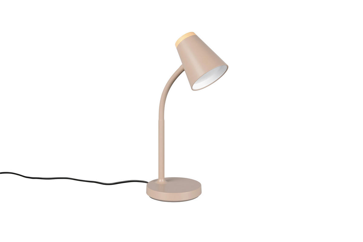 LED-TISCHLEUCHTE - Beige/Braun, Basics, Kunststoff/Metall (36/13/23cm)