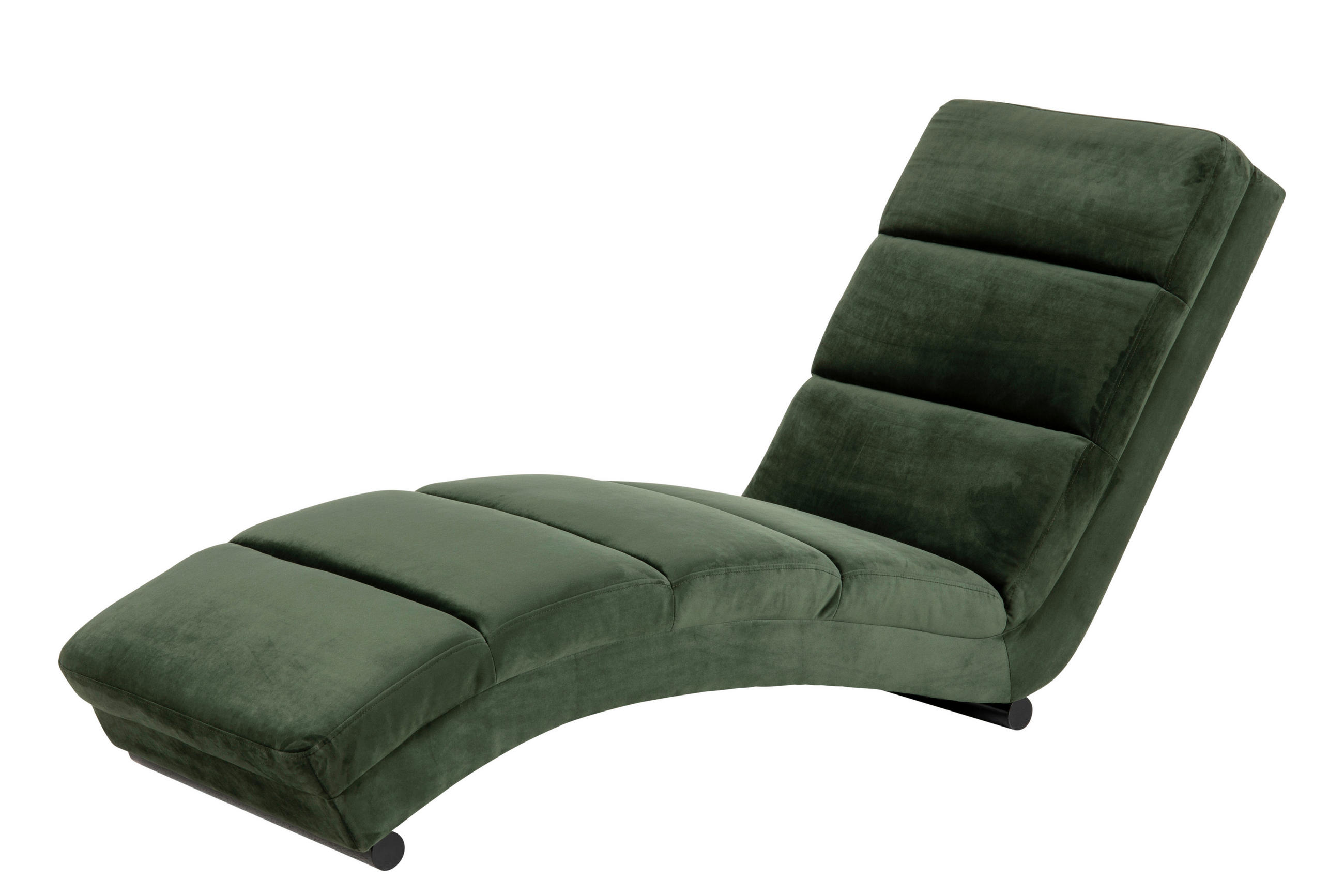 RELAXLIEGE in Samt Waldgrün  - Waldgrün/Schwarz, MODERN, Textil/Metall (170/82/60cm) - Livetastic