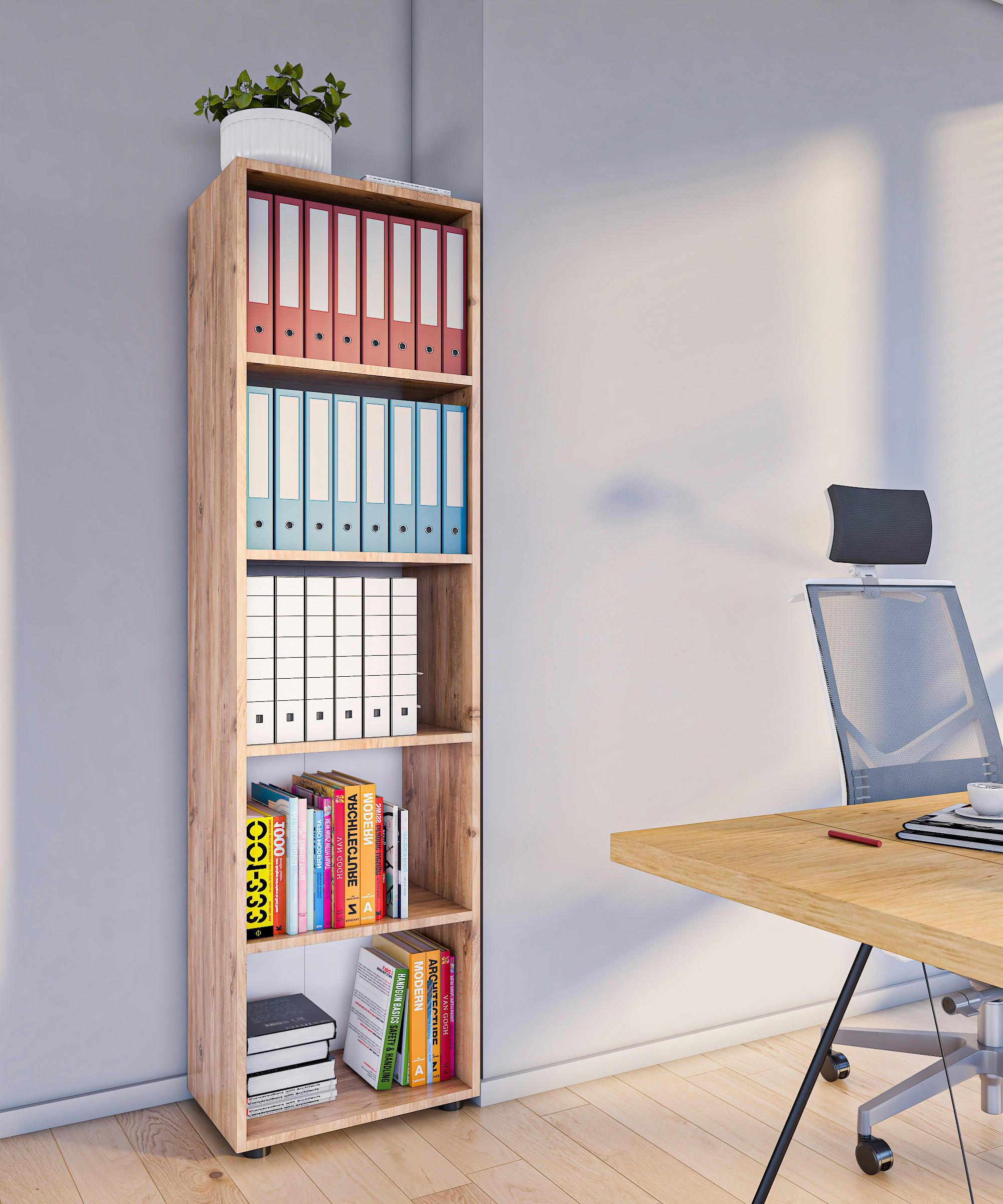 ÉTAGÈRE 49/178/32 cm Honigeiche - Honigeiche/Schwarz, Modern, Holzwerkstoff/Kunststoff (49/178/32cm) - MID.YOU