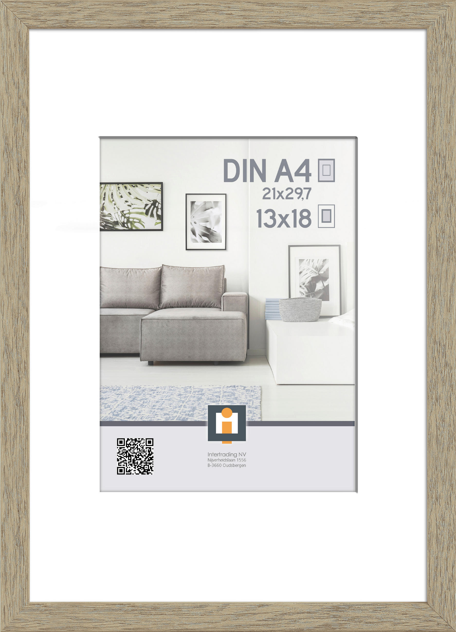 RÁM NA OBRAZY, 1 foto 21 cm x 29,7 cm - prírodná farba, Basics, plast (23/32/2,5cm)