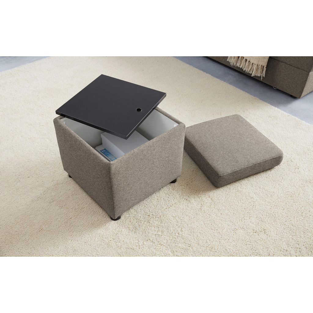 Thumbnail - Looks by W.Joop Hocker Looks Iii, Hellgrau, Textil, Uni, rechteckig, 45x47x45 cm, Stauraum, Wohnzimmer, Hocker, Sitzhock...