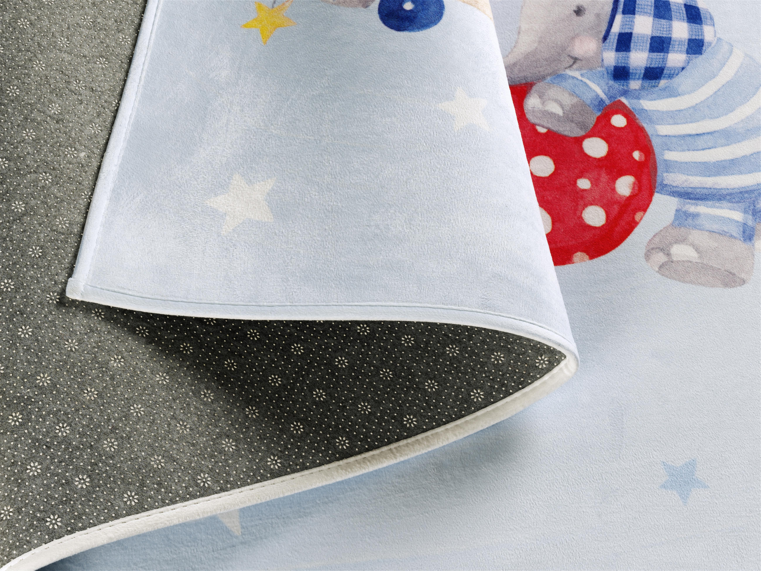 KINDERTEPPICH 100/160 cm Baby Glück  - Blau/Weiß, Trend, Kunststoff/Textil (100/160cm)