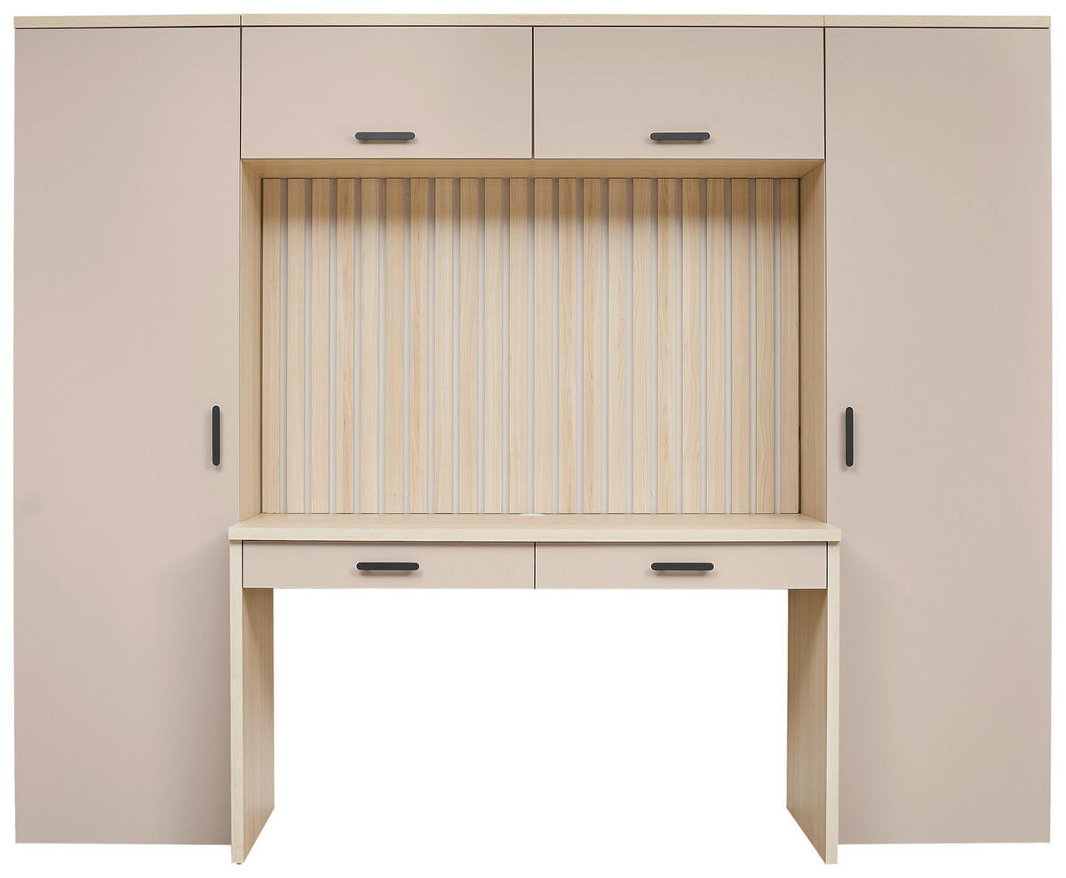 Bürokombination - Kaschmir/Eichefarben, MODERN, Holzwerkstoff (250/200/60cm) - MID.YOU