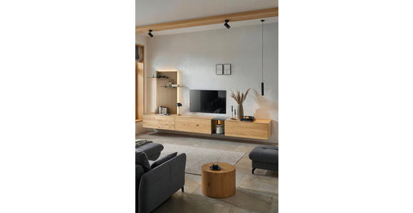 WOHNWAND  in Anthrazit, Eichefarben  403/160/50 cm  - Eichefarben/Anthrazit, Design, Glas/Holz (403/160/50cm) - Dieter Knoll