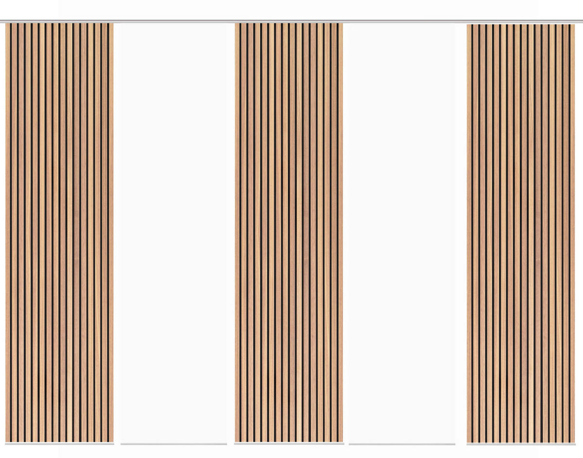 FLÄCHENVORHANG  5 Stück  blickdicht  60/245 cm   - Braun, Trend, Textil (60/245cm)