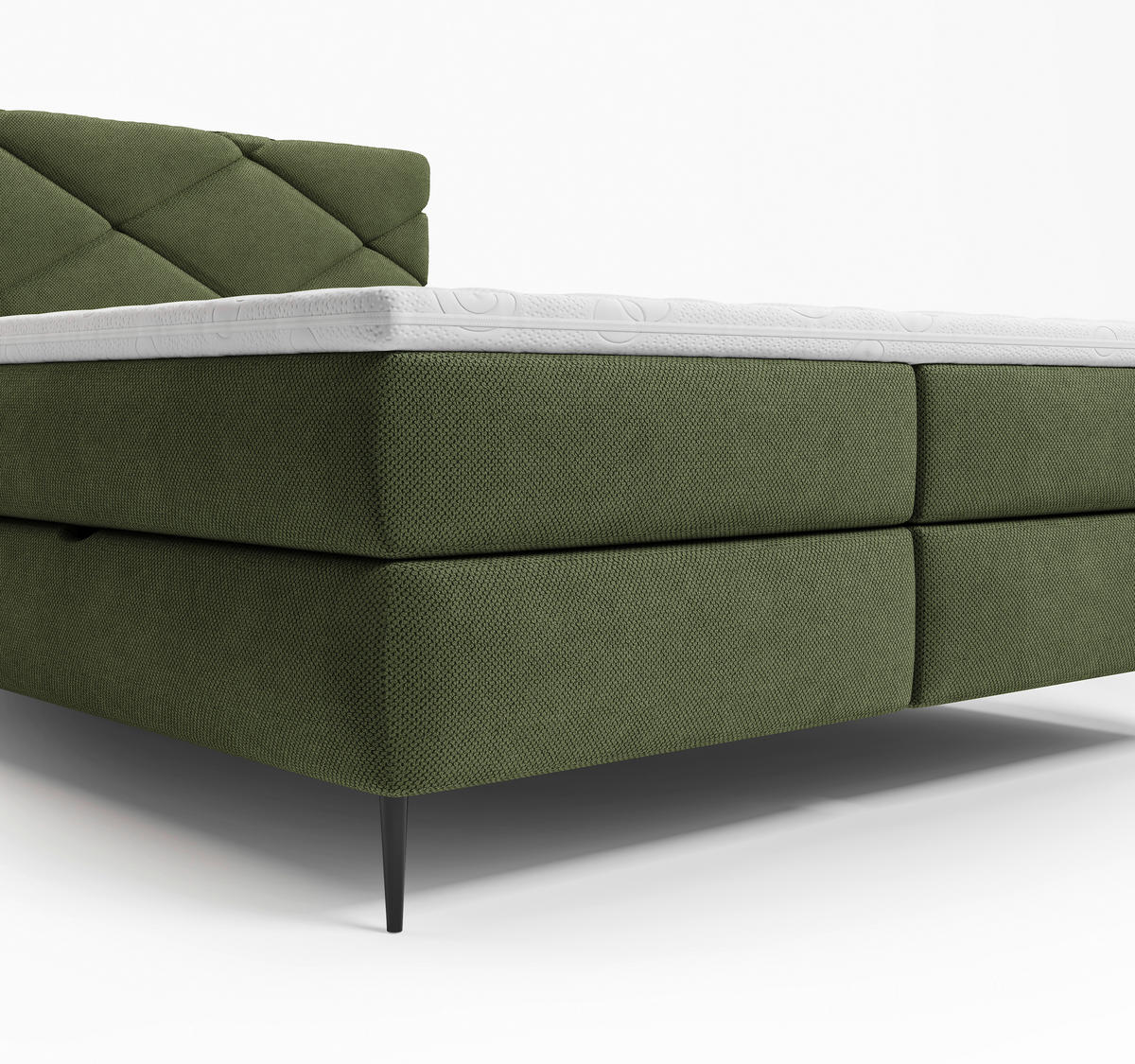 BOXSÄNG 140/200 cm  i grön  - grön/svart, Modern, metall/trämaterial (140/200cm) - MID.YOU