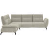 ECKSOFA in Webstoff Beige  - Beige/Schwarz, Design, Textil/Metall (223/290cm) - Moderano
