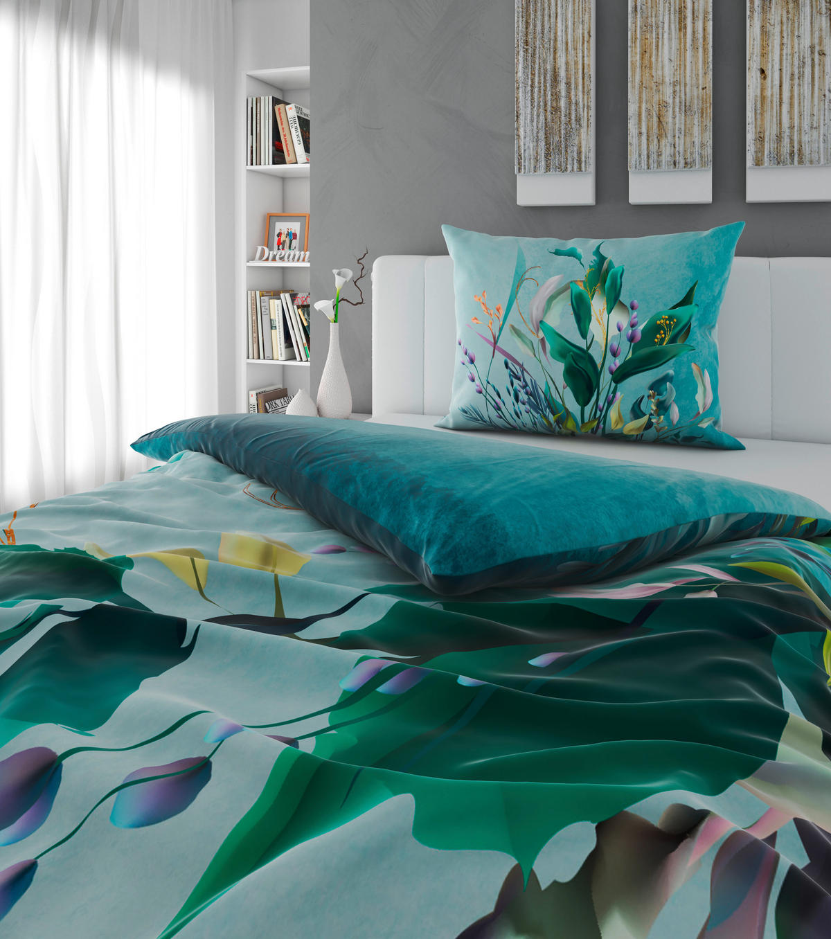 POSTELJINA SA DVA LICA 140/200 cm saten zelena  - zelena, Osnovno, tekstil (140/200cm) - Esposa