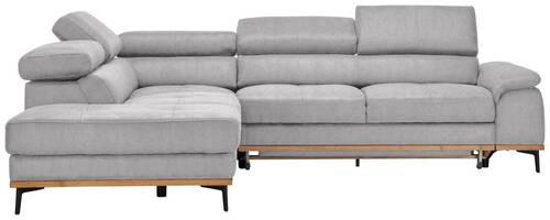 ECKSOFA Creme Webstoff  - Creme/Schwarz, Natur, Holz/Textil (226/282cm) - Novel