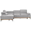ECKSOFA Creme Webstoff  - Creme/Schwarz, Natur, Holz/Textil (226/282cm) - Novel