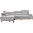 ECKSOFA in Webstoff Creme  - Creme/Schwarz, Natur, Holz/Textil (226/282cm) - Novel