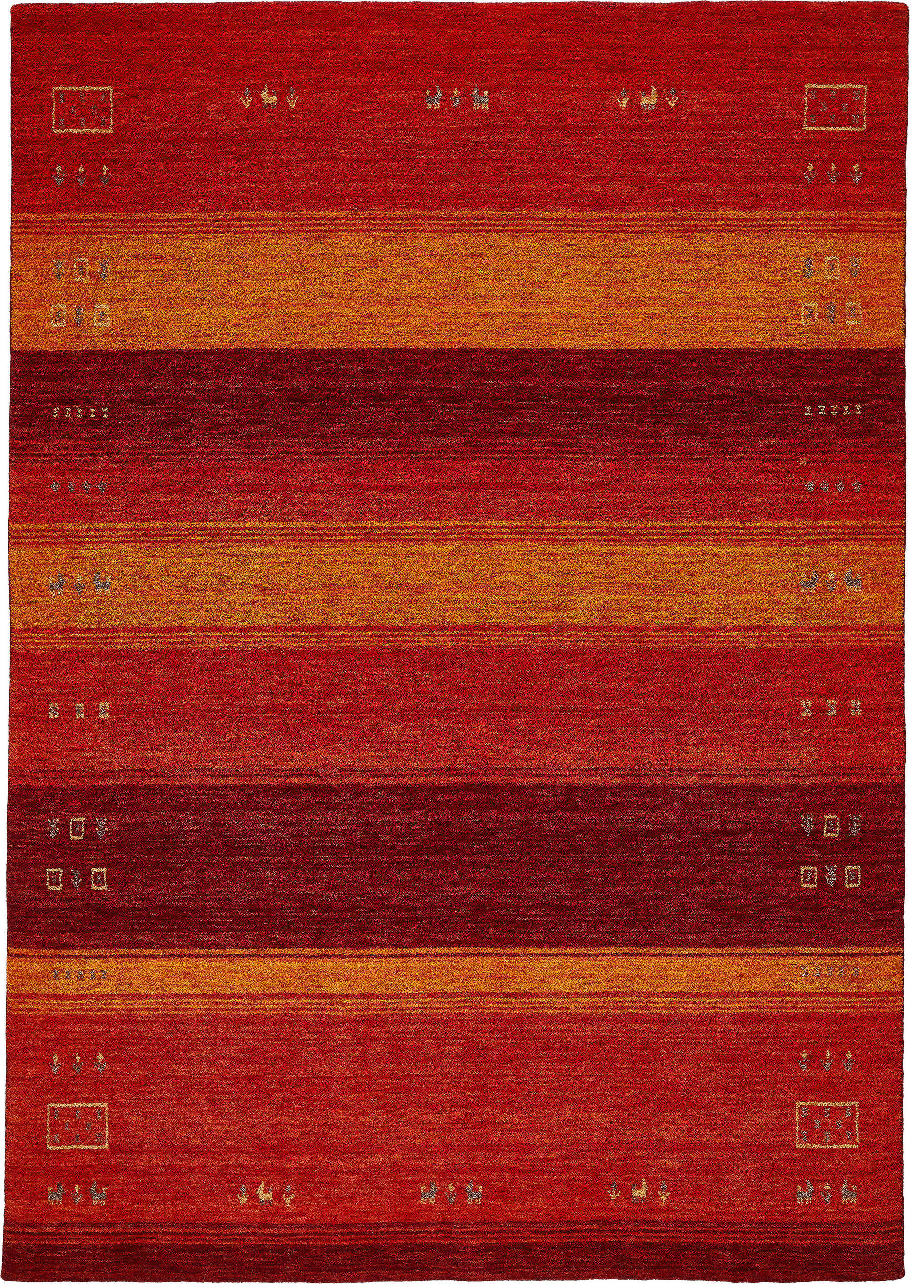 WOLLTEPPICH 70/140 cm Edition Alkatif Nomad Rot  - Rot, KONVENTIONELL, Textil (70/140cm) - Cazaris