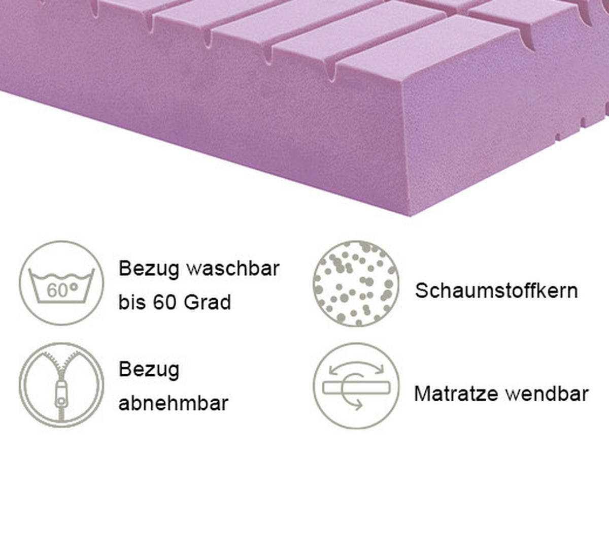 KOMFORTSCHAUMMATRATZE 120/200 cm Höhe ca. 20 cm  - Basics, Textil (120/200cm) - Xora
