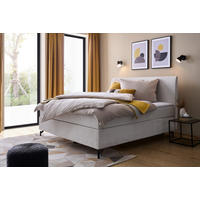 BOXSPRINGBETT 140/200 cm  in Creme  - Creme/Schwarz, MODERN, Textil (140/200cm) - MID.YOU