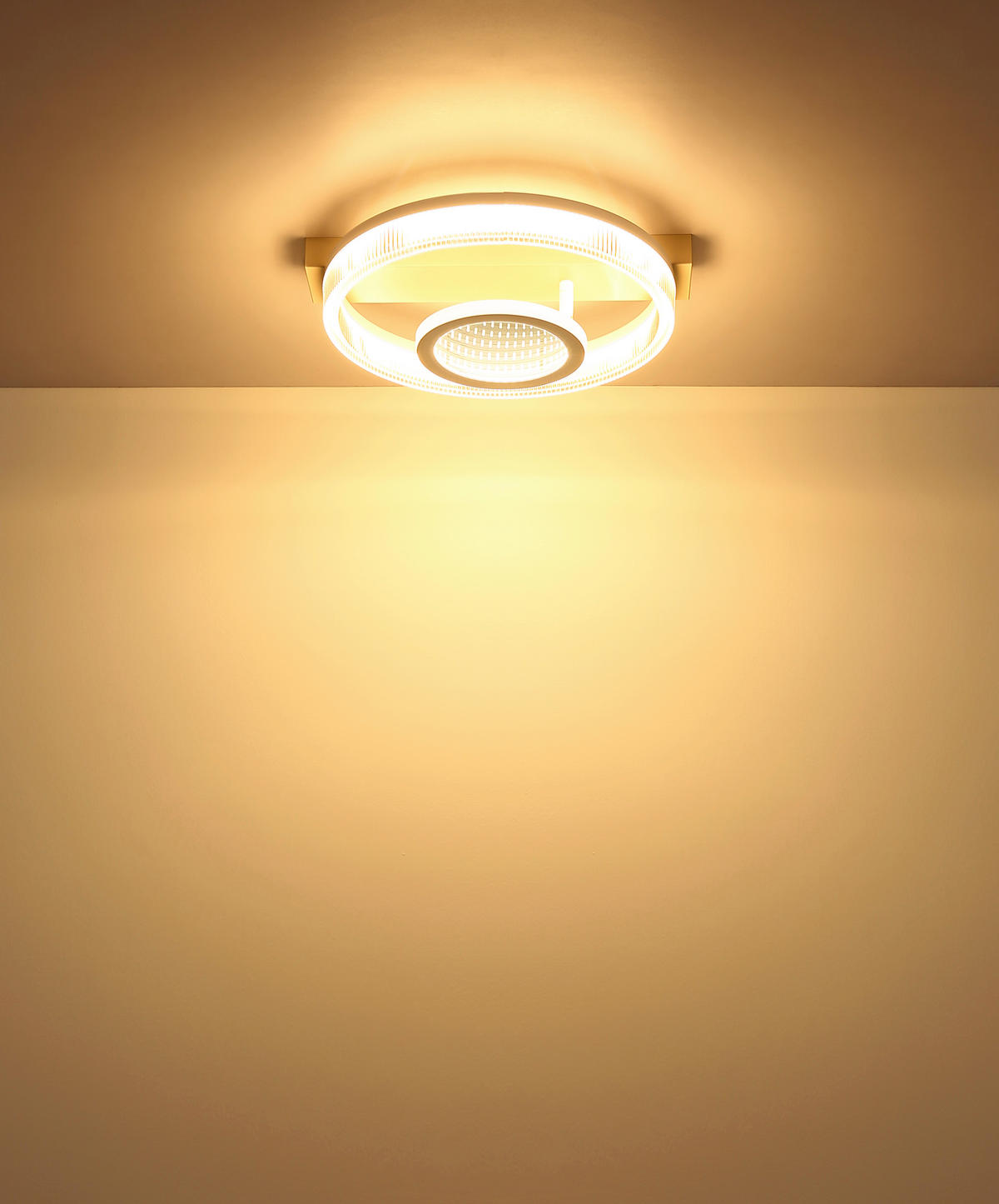 LED-DECKENLEUCHTE 36/33/10 cm   - Sandfarben/Transparent, Design, Kunststoff/Metall (36/33/10cm) - Globo