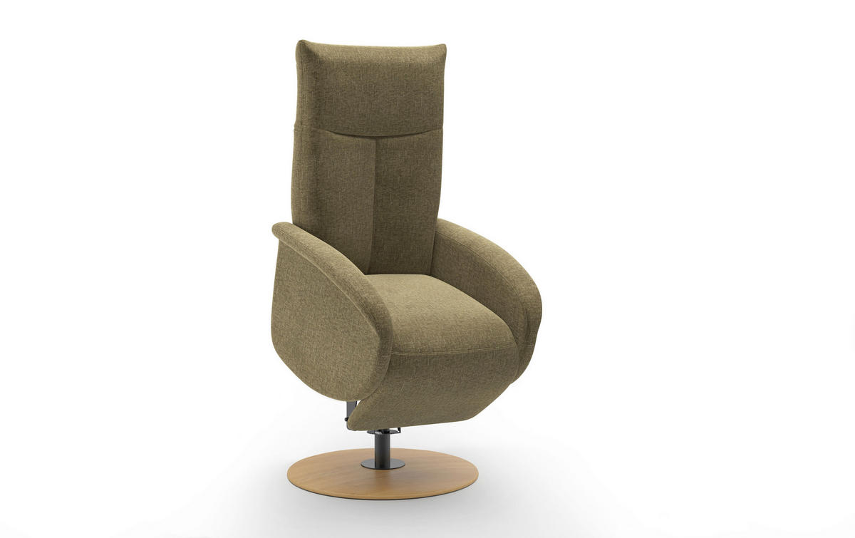 RELAXSESSEL Textil Olivgrün  - Eichefarben/Olivgrün, Konventionell, Holzwerkstoff/Textil (75/112/82cm) - Sit & More