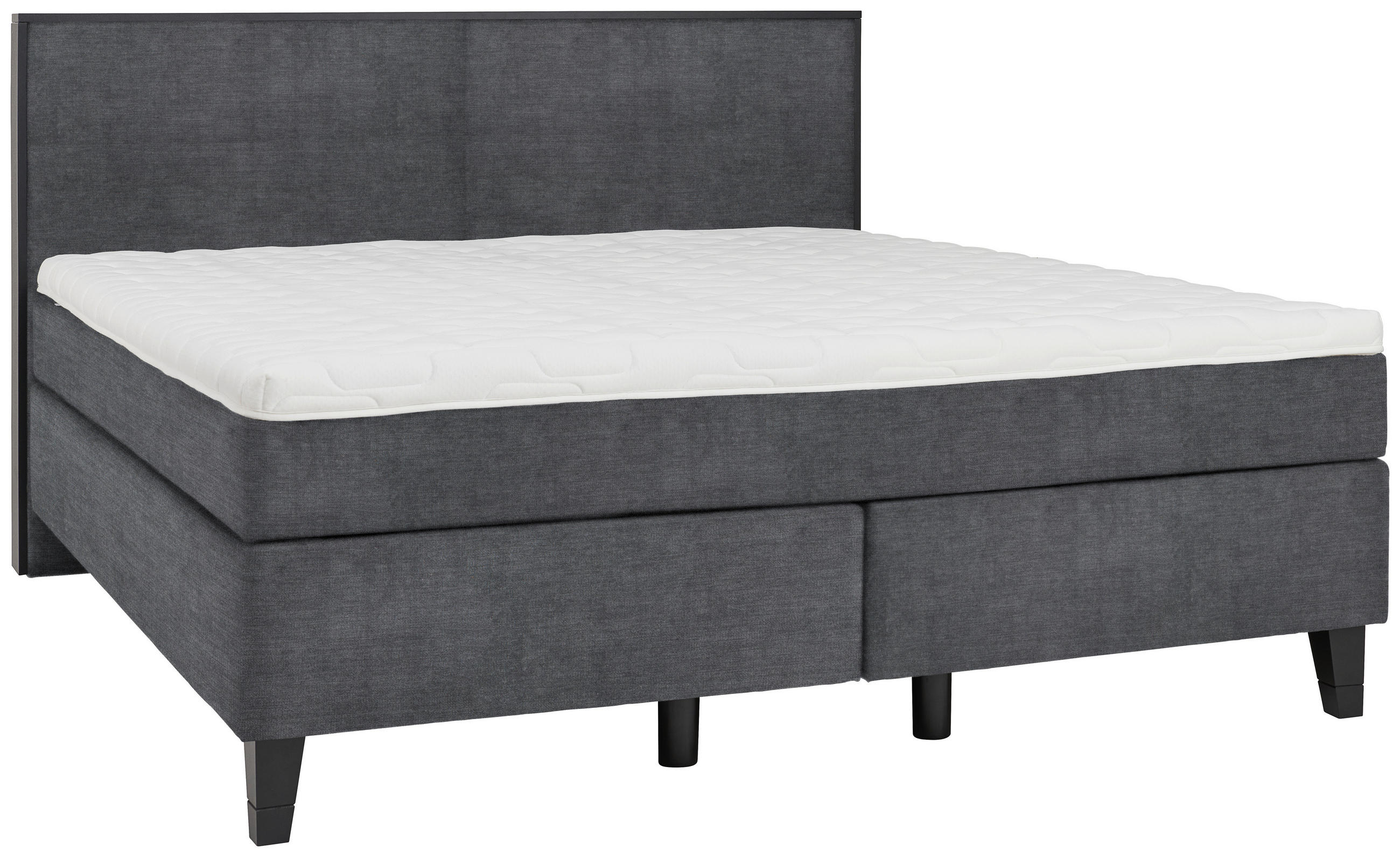 BOXSPRINGBETT 160/200 cm  in Anthrazit  - Anthrazit/Schwarz, Design, Holz/Textil (160/200cm) - Hom`in