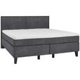 BOXSPRINGBETT 160/200 cm  in Anthrazit  - Anthrazit/Schwarz, Design, Holz/Textil (160/200cm) - Hom`in