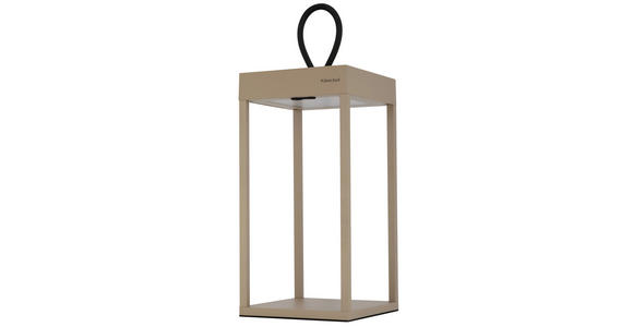 AKKU-TISCHLEUCHTE Miami 15/15/30 cm - Sandfarben, KONVENTIONELL, Kunststoff/Metall (15/15/30cm) - Dieter Knoll