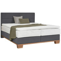 BOXSPRINGBETT 200/200 cm  in Grau, Eichefarben  - Eichefarben/Grau, Natur, Holz/Textil (200/200cm) - Valnatura