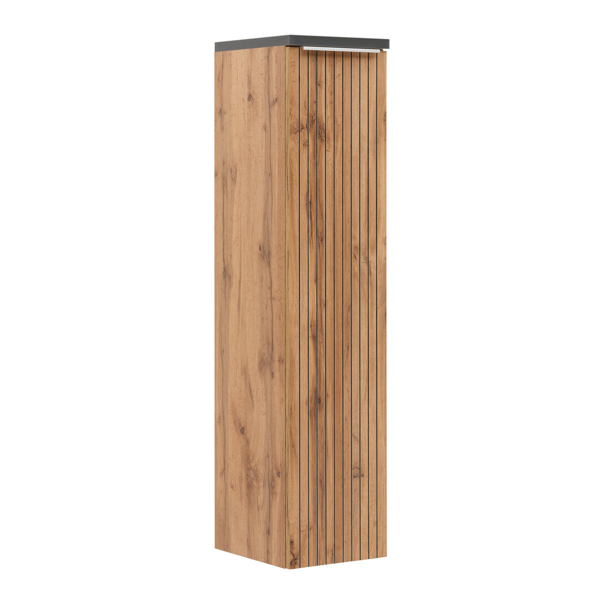 Midischrank Jakarta 30/130/35 cm  - Eiche Wotan/Schwarz, MODERN, Holzwerkstoff/Kunststoff (30/130/35cm) - Held