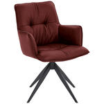 ARMLEHNSTUHL  inklusive Armlehnen, Gestellauswahl  Echtleder  - Bordeaux/Schwarz, Design, Leder/Metall (59/89/63cm) - Dieter Knoll