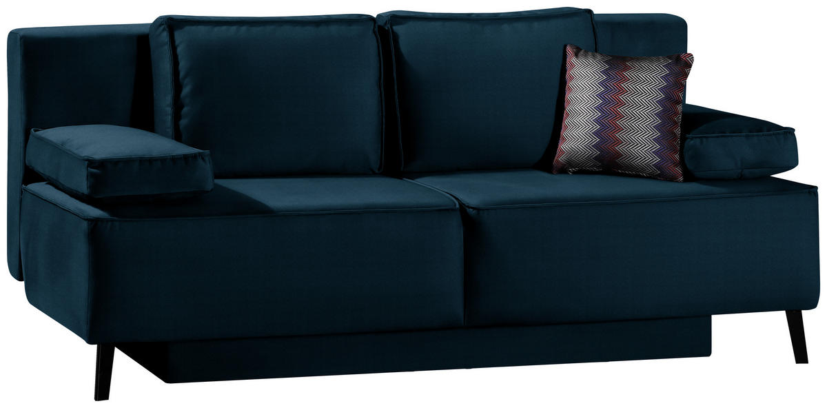 SCHLAFSOFA in Petrol  - Petrol/Schwarz, Konventionell, Textil/Metall (197/91/88cm) - Novel