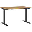 SCHREIBTISCH 120/80/72-118 cm  in Braun, Schwarz, Eichefarben  - Eichefarben/Schwarz, MODERN, Holzwerkstoff/Metall (120/80/72-118cm) - Novel